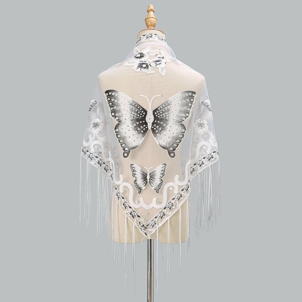 Tassel Fringe Trim - Sciarpa di Lusso in Pizzo Floreale