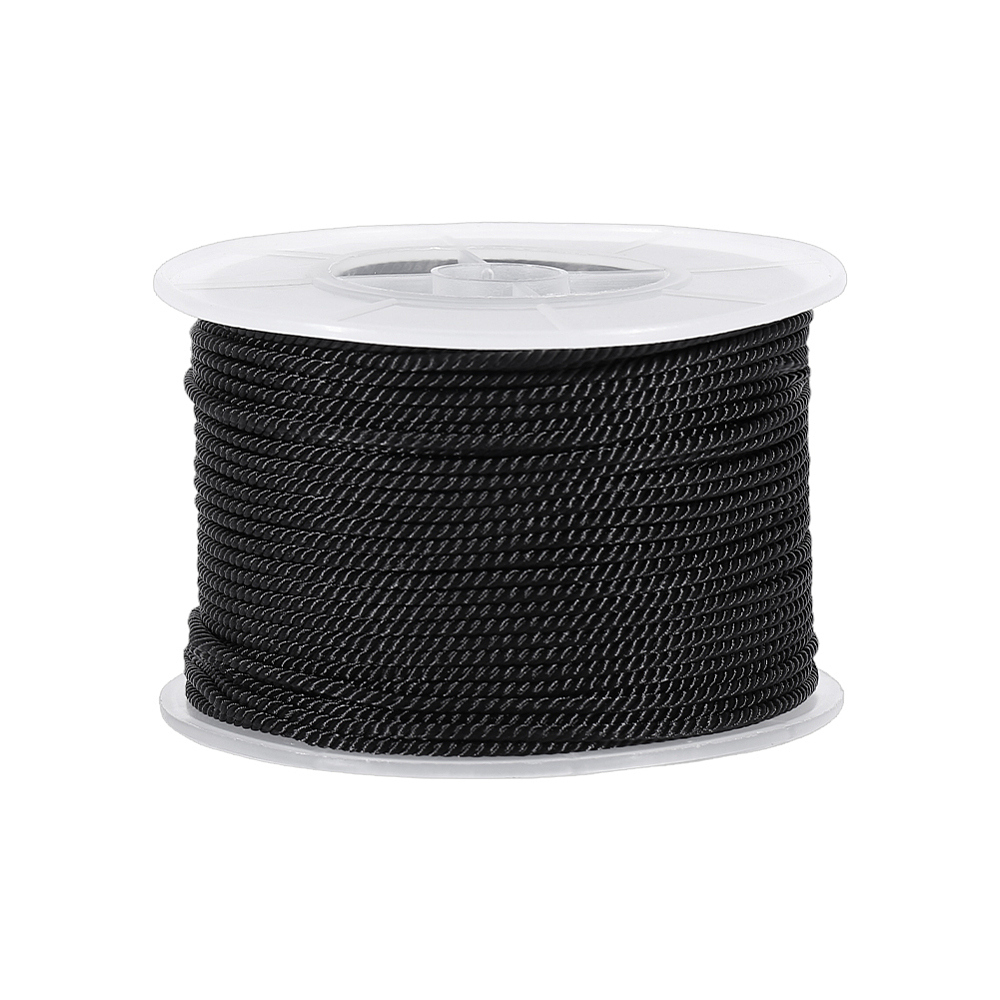 Cord Trim Twisted - 54,68 Iarde di Cordoncino Nero Intrecciato,