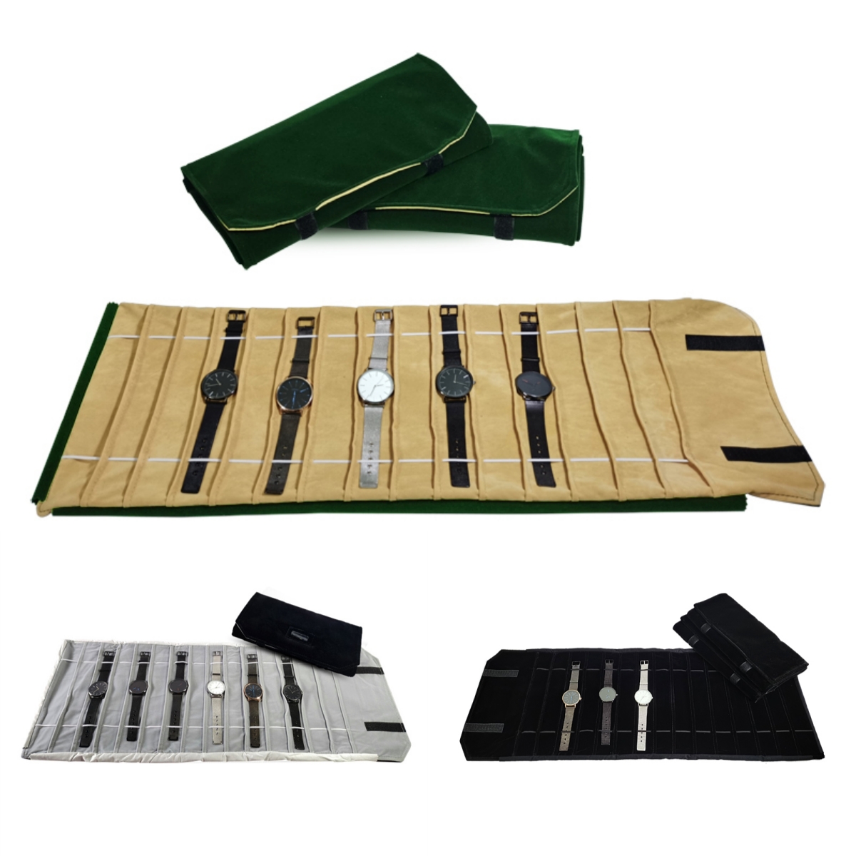 Velvet Ribbon Roll - Borsa per orologio in velluto, custodia
